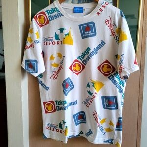 Disney White and Red Short Sleeve Tee with Retro Graphics